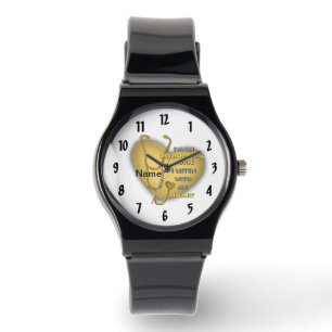 Reloj De Pulsera Personalizado ortopédico de corazón amarillo