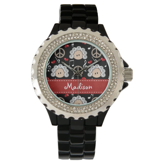 Reloj De Pulsera Personalizado Peace Love Beethoven (Anverso)