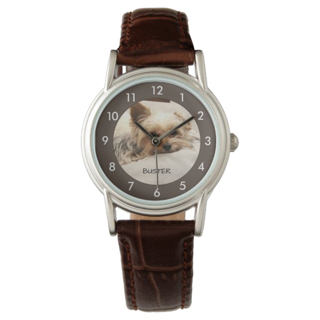 Reloj De Pulsera Personalizado perro yorkie terrible (Anverso)