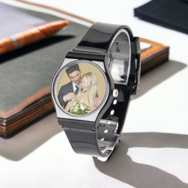 Reloj De Pulsera Personalizado personalizado de la foto (Personalized Photo and Text Photo Watch from Ricaso. Easy add your own photograph, Great photo gift)