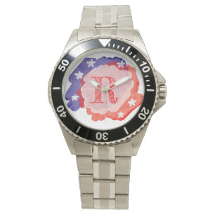 Reloj De Pulsera Personalizado personalizado inicial patriótico est