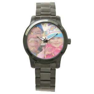 Reloj De Pulsera Personalizado Photo Script Watch   Mejor abuelo ja
