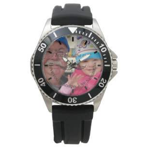 Reloj De Pulsera Personalizado Photo Script Watch   Mejor abuelo ja