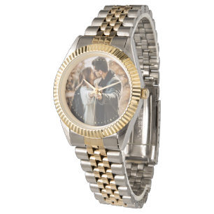 Reloj De Pulsera Personalizado Photo Silver Gold de dos tonos