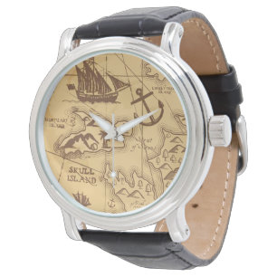 Reloj De Pulsera Personalizado Pirate mapa punto de tierra Familia