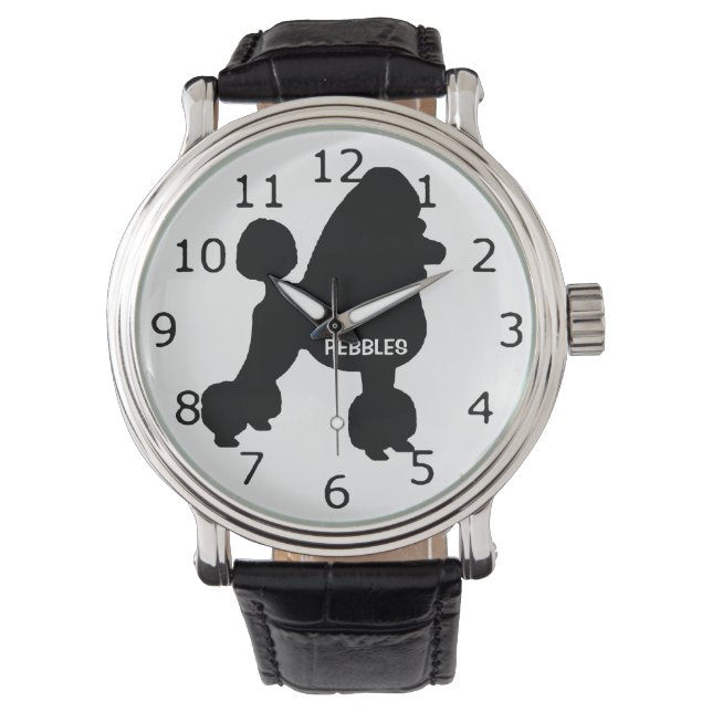 Reloj De Pulsera PERSONALIZADO Poodle Dog Silhouette (Anverso)