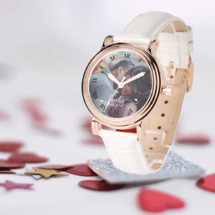 Reloj De Pulsera Personalizado Rojo Foto el día de San Valentín