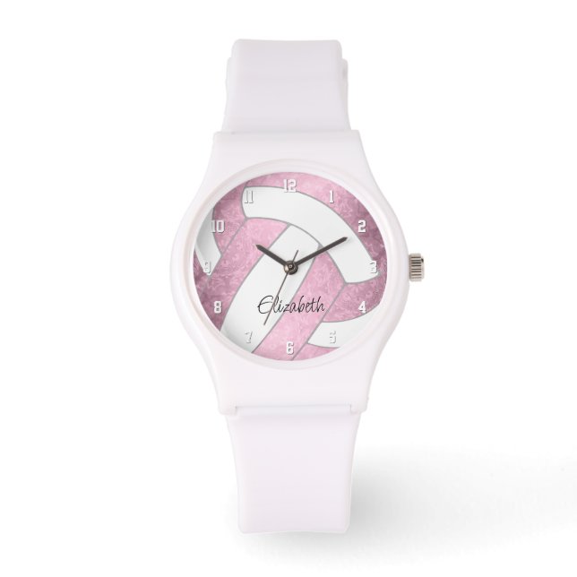 Reloj De Pulsera personalizado rosado polvoriento  regalos de volei (Anverso)