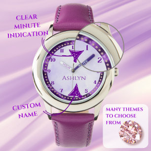 Reloj De Pulsera Personalizado Royal Lilac Sparkling Kids Learning