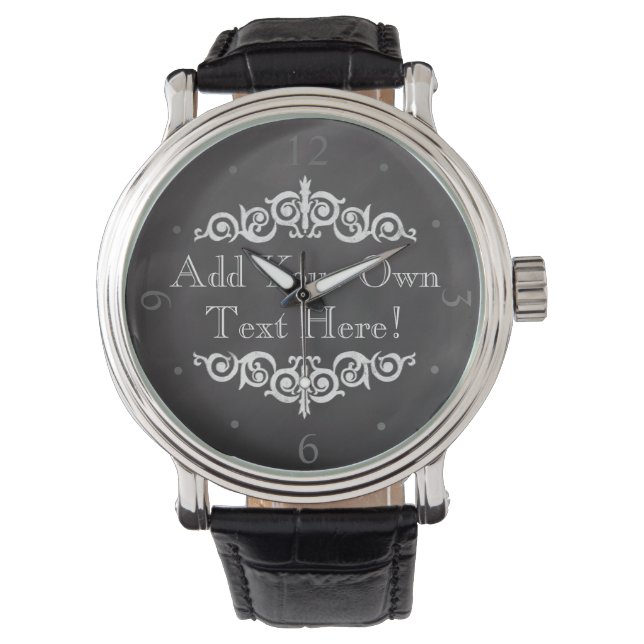 Reloj De Pulsera Personalizado rustico de tablero de chalkboard per (Anverso)