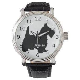 Reloj De Pulsera PERSONALIZADO Scottish Terrier Dog Silhouette