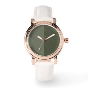 Reloj De Pulsera Personalizado Split Moss Green Rosa-Gold eWatch