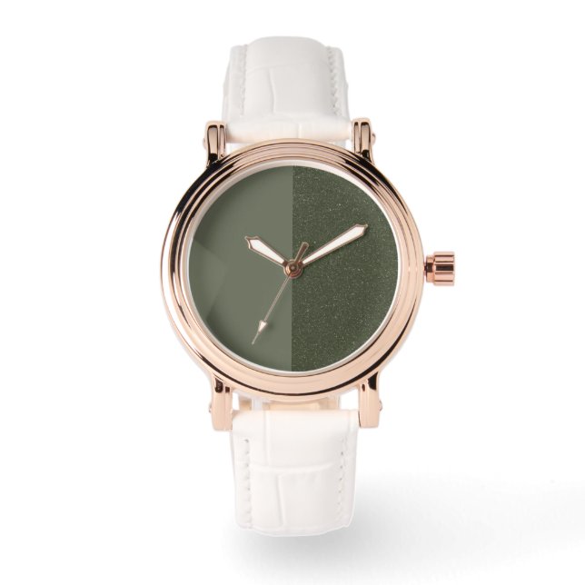 Reloj De Pulsera Personalizado Split Moss Green Rosa-Gold eWatch (Anverso)