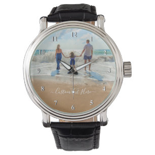 Reloj De Pulsera Personalizado su control fotográfico con texto Per
