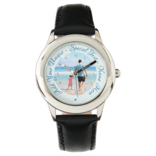 Reloj De Pulsera Personalizado su control fotográfico con texto Per