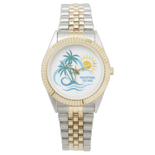 Reloj De Pulsera Personalizado Texto Islas Tropicales