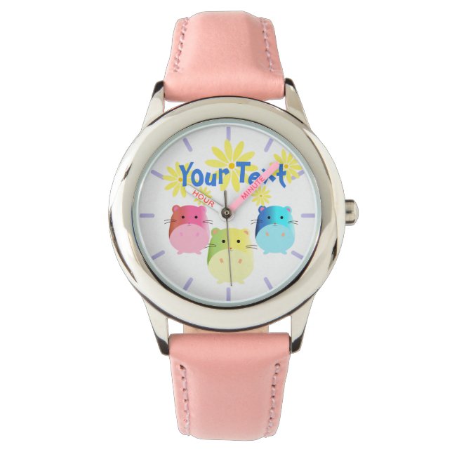 Reloj De Pulsera Personalizado Triple Cute Kawaii Hamsters (Anverso)