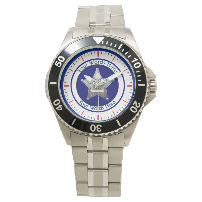 Reloj De Pulsera Personalizado universal de la insignia del sheriff (Anverso)