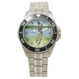 Reloj De Pulsera Personalizado Vintage look Golfer Golf
