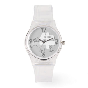 Reloj De Pulsera Personalizado W Ox Ideograma Zodiaco chino Cumplea