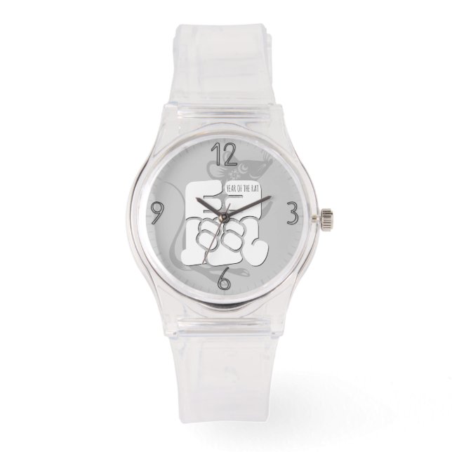 Reloj De Pulsera Personalizado W Rat Ideograma chino Zodiac Cumplea (Anverso)