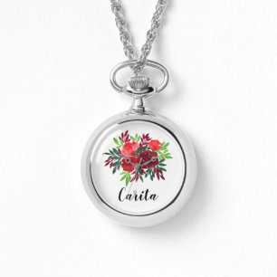 Reloj De Pulsera Personalizado Watercolor Rosas Wraparound Watch