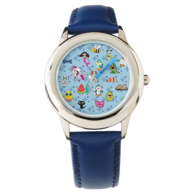 Reloj De Pulsera Personalizados brillan lindos personalizados azule (Anverso)