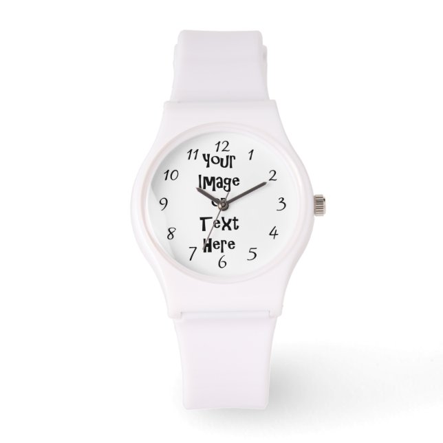 Reloj De Pulsera Personalizar con imágenes y texto personalizados (Anverso)