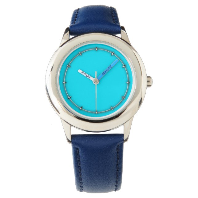 Reloj De Pulsera ¡Personalizar De Color Azul Azul Turquesa! (Anverso)