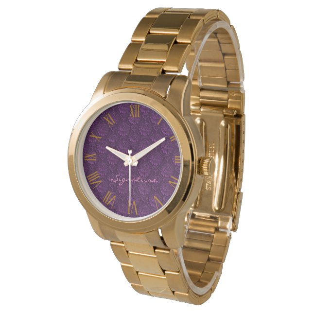 Reloj De Pulsera Personalizar de lujo Purple Floral (Angular)