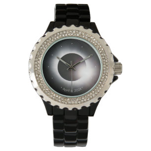 Reloj De Pulsera Personalizar el eclipse solar total de 2024 mujere