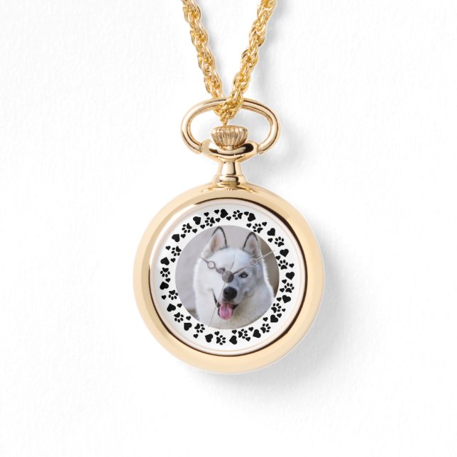 Reloj De Pulsera Personalizar Mascota foto Perro pinta con pintura  (Anverso)