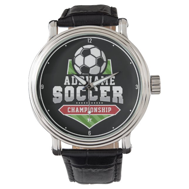 Reloj De Pulsera Personalizar Soccer ADD TEXTO Varisity Team Player (Anverso)