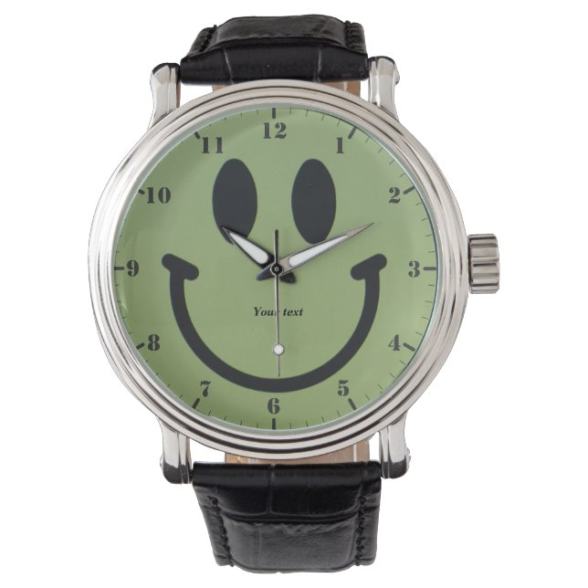 Reloj De Pulsera Personalizar sonreír la cara feliz (Anverso)