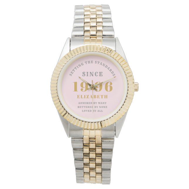 Reloj De Pulsera Personalized 30th Birthday 1996 Pink Gold Woman's (Anverso)