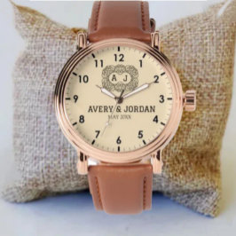 Reloj De Pulsera Personalized Beige Dial Classic Custom Gift