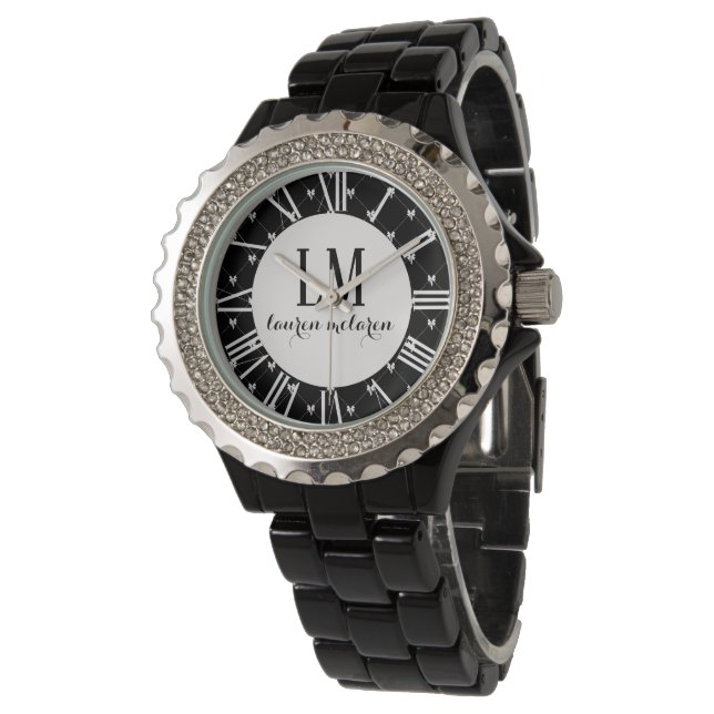 Reloj De Pulsera Personalized Black & White Bow (Angular)