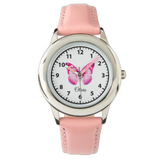 Reloj De Pulsera Personalized Butterfly Kids' Watch for Girls