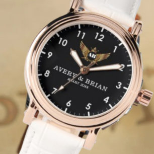 Reloj De Pulsera Personalized copule names initials and monogram 