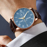 Reloj De Pulsera Personalized Couple Names Initials Monogram Navy<br><div class="desc">Personalized Couple Names Initials Monogram Navy Watch – Elegant & Timeless Gift Celebrate love and style with this Custom Couple Names Initials Monogram Navy Watch, a perfect blend of elegance, sophistication, and personalization. Featuring a classic monogram design with your custom initials and names, this luxury wristwatch is a timeless keepsake...</div>