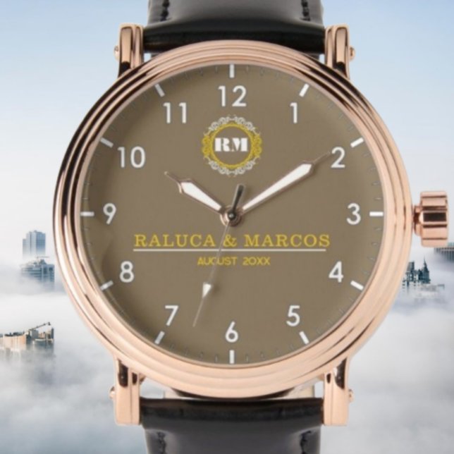 Reloj De Pulsera Personalized couple names minimal monogram  (Subido por el creador)