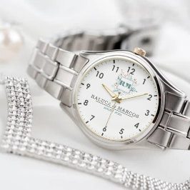 Reloj De Pulsera Personalized Floral Monogram Couples