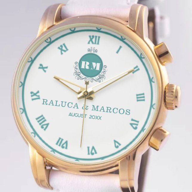 Reloj De Pulsera Personalized Floral Monogram for Newlyweds (Subido por el creador)