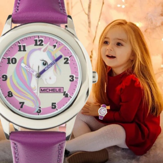 Reloj De Pulsera Personalized girls name unicorn children rainbow  (Subido por el creador)
