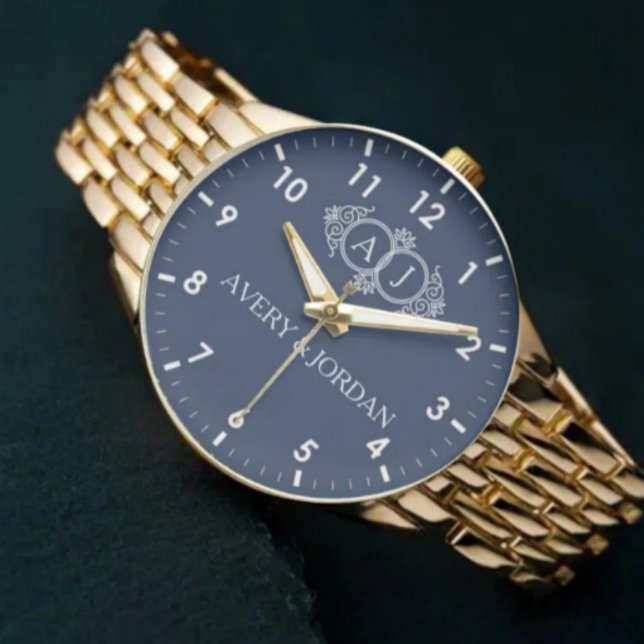 Reloj De Pulsera Personalized Gold Couple’s Names Date Engraved (Subido por el creador)