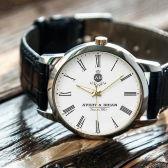 Reloj De Pulsera Personalized Initials Elegant Custom Name  (Subido por el creador)