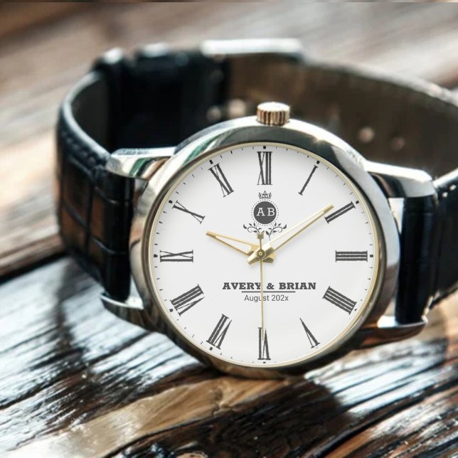 Reloj De Pulsera Personalized Initials Elegant Custom Name  (Subido por el creador)