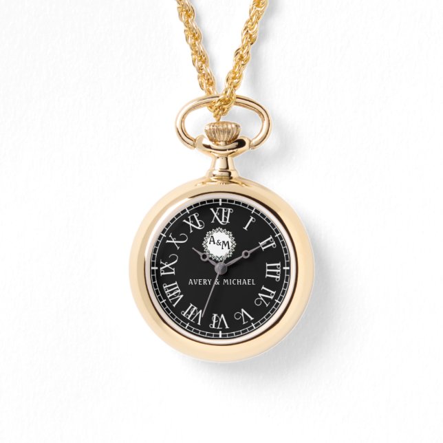 Reloj De Pulsera Personalized Keepsake Couple’s Monogram (Anverso)