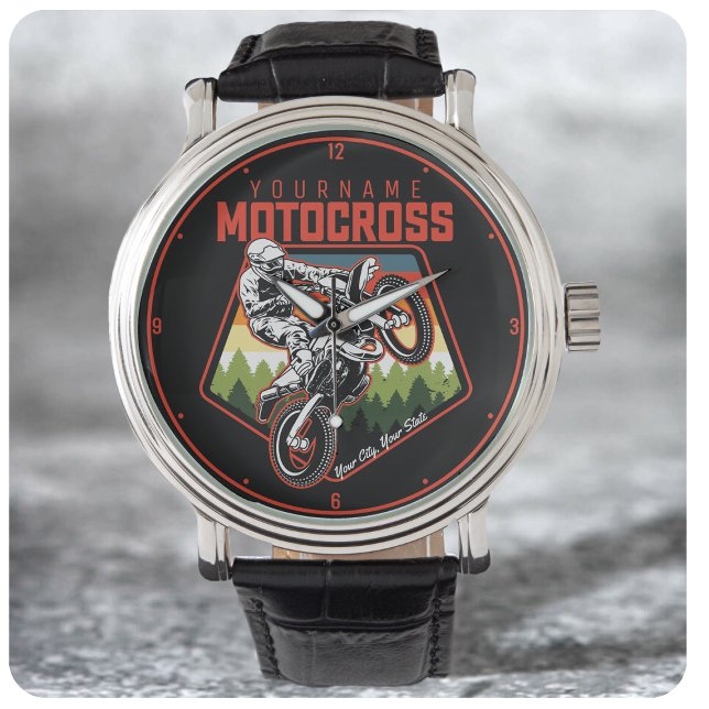 Reloj De Pulsera Personalized Motocross Racing Dirt Bike Trail Ride (Subido por el creador)
