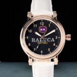 Reloj De Pulsera Personalized  name minimal purple monogram<br><div class="desc">Personalized watch with names  This watch can be customized by changing the text with the name of the loved one or the wedding date. It can be an ideal gift for newlyweds or for silver or golden wedding anniversaries. Monogram Watch Romantic Couple Gift His and Her name monogram initials</div>